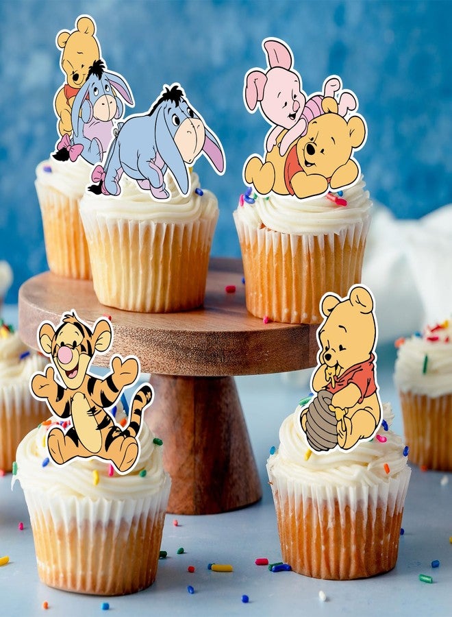 CORODER 48CS Cute Bear Cupcake Toppers For Birthday Party Cupcake Decorations Baby Shower Supplies - Image 4
